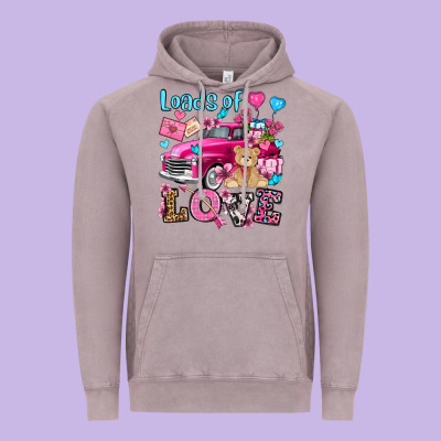 Loads Of Love Valentine's Day Olivia Vintage Hoodie Designed By Oliviacreatesart