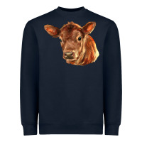 Navy red angus calf face Heavyweight Sweatshirt - LillyAllenDesigns
