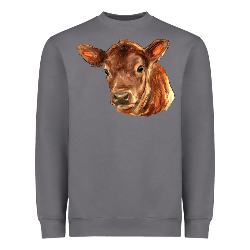 Red Angus Calf Face Heavyweight Sweatshirt by LillyAllenDesigns | Teevron