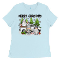 Baby Blue merry christmas gnomes Ladies Tee - texasbilliewilder