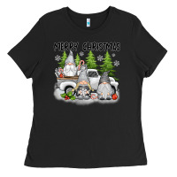 Black merry christmas gnomes Ladies Tee - texasbilliewilder