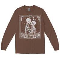 Chestnut The Lovers Tarot Card Skeleton Valentines Halloween Occult Long Sleeve Tee - longCreatives