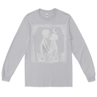 Moon Dust The Lovers Tarot Card Skeleton Valentines Halloween Occult Long Sleeve Tee - longCreatives