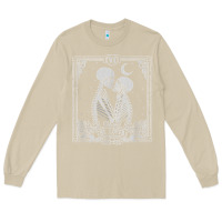 Mushroom The Lovers Tarot Card Skeleton Valentines Halloween Occult Long Sleeve Tee - longCreatives
