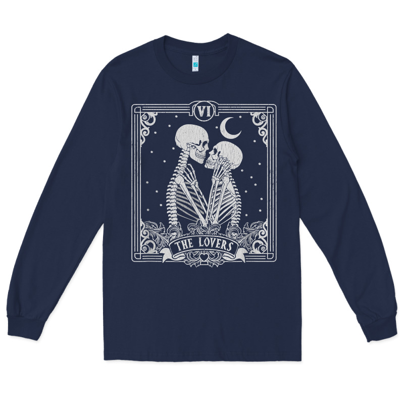 The Lovers Tarot Card Skeleton Valentines Halloween Occult Long Sleeve Tee by longCreatives | Teevron