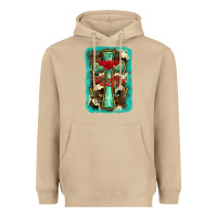 Mushroom cross faith background Heavyweight Hoodie - BarkalooDesign