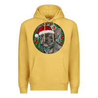 Antique Gold Frenchie Christmas Premium Hoodie - RanaPortraitStore