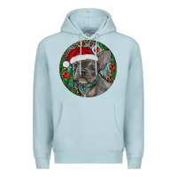 Blue Mist Frenchie Christmas Premium Hoodie - RanaPortraitStore