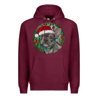 Burgundy Frenchie Christmas Premium Hoodie - RanaPortraitStore