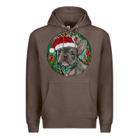 Coffee Frenchie Christmas Premium Hoodie - RanaPortraitStore