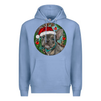 Colony Blue Frenchie Christmas Premium Hoodie - RanaPortraitStore