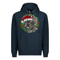 Navy Frenchie Christmas Premium Hoodie - RanaPortraitStore