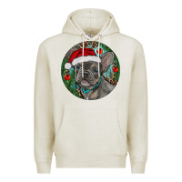 Oatmeal Heather Frenchie Christmas Premium Hoodie - RanaPortraitStore
