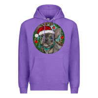 Purple Frenchie Christmas Premium Hoodie - RanaPortraitStore