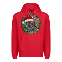 Red Frenchie Christmas Premium Hoodie - RanaPortraitStore
