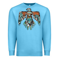 Ocean Blue thunderbird with gemstone Premium Sweatshirt - BarkalooDesign