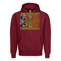 Burgundy love autism awareness leopard cowhide Zipper Hoodie - Artiststas