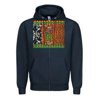 Navy love autism awareness leopard cowhide Zipper Hoodie - Artiststas
