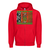 Red love autism awareness leopard cowhide Zipper Hoodie - Artiststas