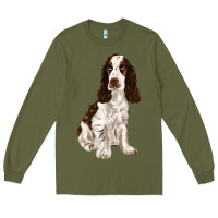 Army Green english cocker spaniel Long Sleeve Tee - FaDigitalArtStudio