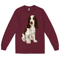 Burgundy english cocker spaniel Long Sleeve Tee - FaDigitalArtStudio