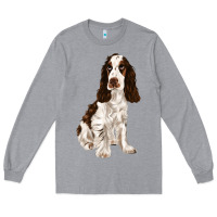 Heather Grey english cocker spaniel Long Sleeve Tee - FaDigitalArtStudio