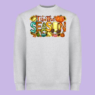 Tis The Season Softball Heavyweight Sweatshirt Designed By Racoondesign