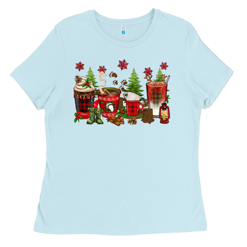 Christmas Coffee Cups Ladies Tee by texasbilliewilder | Teevron