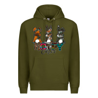 Army Green Hoppy Easter Premium Hoodie - CowhideDigitalArt