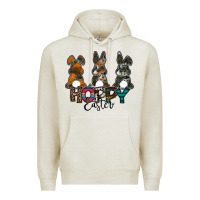 Oatmeal Heather Hoppy Easter Premium Hoodie - CowhideDigitalArt