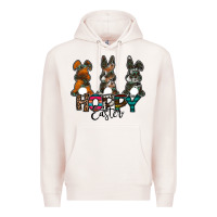 Pale Pink Hoppy Easter Premium Hoodie - CowhideDigitalArt