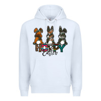White Hoppy Easter Premium Hoodie - CowhideDigitalArt