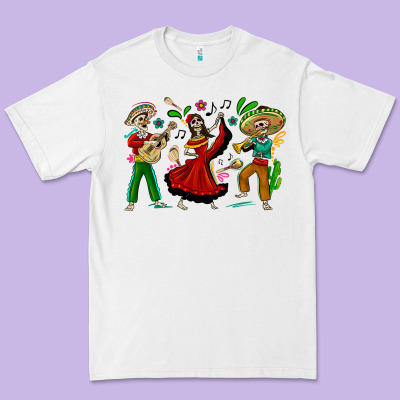 Mexican Skeletons Premium Tee Designed By Texasbilliewilder