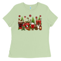 Matcha Christmas coffee cups Ladies Tee - texasbilliewilder