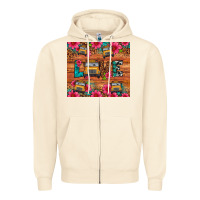 Sandshell love school bus leopard Zipper Hoodie - Artiststas