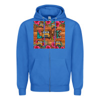 True Royal love school bus leopard Zipper Hoodie - Artiststas