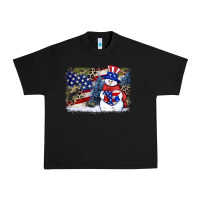 Black Patriotic snowman background 4th of july Urban Heavy Tee - HowdyJamesFarm