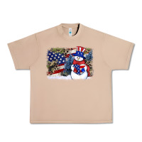 Burro Patriotic snowman background 4th of july Urban Heavy Tee - HowdyJamesFarm