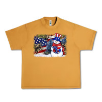 Peanut Butter Patriotic snowman background 4th of july Urban Heavy Tee - HowdyJamesFarm