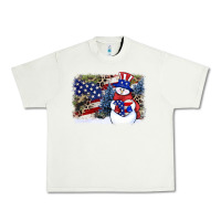 Pistachio Patriotic snowman background 4th of july Urban Heavy Tee - HowdyJamesFarm