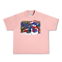 Salmon Patriotic snowman background 4th of july Urban Heavy Tee - HowdyJamesFarm