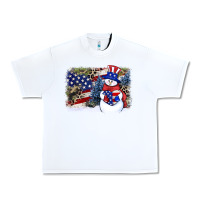 White Patriotic snowman background 4th of july Urban Heavy Tee - HowdyJamesFarm