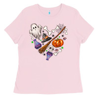 Bubblegum Pink Love Halloween Ladies Tee - NancyCooperArtShop