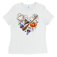 White Love Halloween Ladies Tee - NancyCooperArtShop