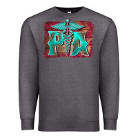 Charcoal Heather physician medical symbol assistant nurse background Premium Sweatshirt - BarkalooDesign