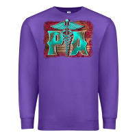 Purple physician medical symbol assistant nurse background Premium Sweatshirt - BarkalooDesign