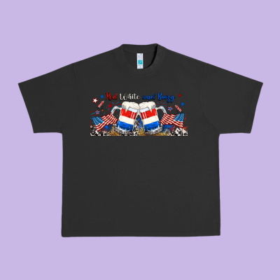 Red White And Boozy Libbey Glass Urban Heavy Tee Designed By Ranaportraitstore