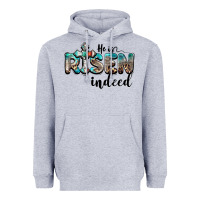 Heather Grey he is risen indeed Heavyweight Hoodie - BarkalooDesign