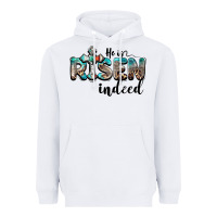 White he is risen indeed Heavyweight Hoodie - BarkalooDesign