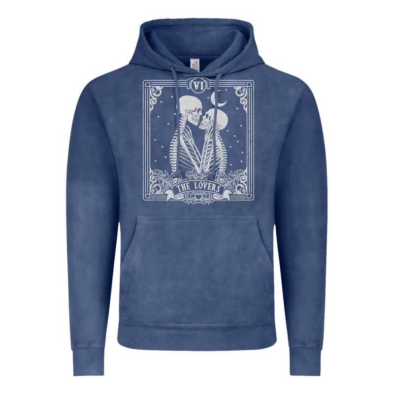 The Lovers Tarot Card Skeleton Valentines Halloween Occult Vintage Hoodie by longCreatives | Teevron